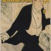 Striking 1893 authentic vintage poster by Henri Toulouse-Lautrec depicting Caudieux exiting stage right, featuring dynamic movement and yellow-toned figure against neutral background, original lithograph