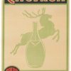 Original 1950 Chevron mineral water vintage poster featuring stag deer logo, professional lithograph, linen-backed conservation mounted