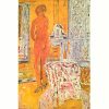 1972 Pierre Bonnard Cinquantenaire exhibition poster featuring nude figure in warm yellows and oranges standing before window, original offset-lithograph, Musée Toulouse-Lautrec Albi