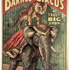 Al G. Barnes Wild Animal Circus 1960 lithograph poster; tiger mounted on elephant's back with bold "A Truly Big Show" headline—iconic American circus advertising art, mid-century reprint of 1920s–30s original design