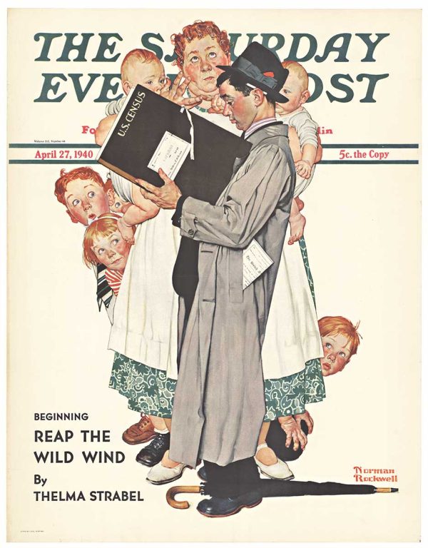 A Historic Civic Campaign by America's Most Iconic Illustrator This museum-grade 1940 Norman Rockwell U.S. Census promotion poster represents a rare intersection of American history, government initiative, and artistic mastery. Commissioned to promote citizen participation in the decennial Census, Rockwell's composition captures the heartland values and human warmth that made his work the visual voice of American identity. The newsstand poster featured in the Saturday Evening Post (April 27, 1940) exemplifies his ability to transform civic duty into compelling, emotionally resonant imagery. Government Art in the Public Interest The 1940 U.S. Census campaign was a significant national initiative, and Norman Rockwell was among the nation's most prominent illustrators selected to promote participation. His Census artwork transcends typical government advertising—it's genuine civic art that communicates patriotic responsibility through the universal language of American family life and community values. This poster represents a pivotal moment when illustration was the primary medium for large-scale public information campaigns. The Rarity of Original Newsstand Posters Saturday Evening Post newsstand posters were temporary display works, produced on thin paper and designed for weekly replacement at newsstands nationwide. Engineered to weather outdoor exposure—rain, wind, deliberate removal—most examples were destroyed within weeks of posting. Surviving mint-condition originals represent less than 5% of production runs, making authentic examples exceptionally rare and highly sought by serious collectors, institutions, and history scholars. Documented Provenance & Investment Authentication The original painting for this composition achieved definitive market valuation at Sotheby's in May 2018, selling for $372,500—establishing irrefutable market authority and confirming this design's status as museum-quality investment art. This documented provenance provides collectors with objective valuation reference and institutional credibility rarely available for 20th-century illustration work or government-commissioned art. Norman Rockwell's Legacy: Defining American Visual Culture Norman Rockwell (1894–1978) stands as the most recognizable illustrator of the 20th century. His tenure with the Saturday Evening Post spanned more than 300 covers and countless promotional pieces. This 1940 Census poster exemplifies his mature period—combining technical virtuosity, narrative sophistication, and psychological warmth with the sentimentality and Americana imagery that made his work universally beloved and historically significant. Archival Condition & Museum-Grade Mounting Originally an unbacked thin-paper offset lithograph (21.75" × 28"), this poster has been professionally conservation-mounted with archival acid-free linen backing. Condition is exceptional: mint with minimal aging (approximately 1/8" border aging only). Museum-quality mounting ensures archival stability suitable for institutional collections or serious private investment portfolios. Authenticity & Collector Guarantee ✓ Museum-grade authenticated 1940 offset-lithograph U.S. Census promotion poster ✓ Saturday Evening Post newsstand format (April 27, 1940) ✓ Certified archival linen-backed conservation mounting ✓ Guaranteed original thin-paper newsstand format (confirms authenticity, age, purpose) ✓ Mint condition with minimal aging—negligible border aging only ✓ Painting provenance documented: Sotheby's sale $372,500 (May 2018) ✓ Certificate of authenticity included with purchase ✓ Museum-quality conservation standards throughout Perfect for collectors of American illustration, Rockwell enthusiasts, U.S. history scholars, Census memorabilia collectors, Americana historians, and institutional acquisitions seeking authenticated 20th-century investment art.
