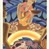 Original vintage 1938 Frank McIntosh Matson Line Hawaiian luau menu cover lithograph — authentic Art Deco travel poster, linen-backed in acid-free museum mat, pre-WWII.