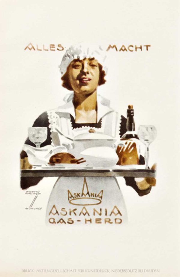Alles Macht Askania, 1926 Ludwig Hohlwein Original Ex Libris Bookplate — German Gas & Household Products