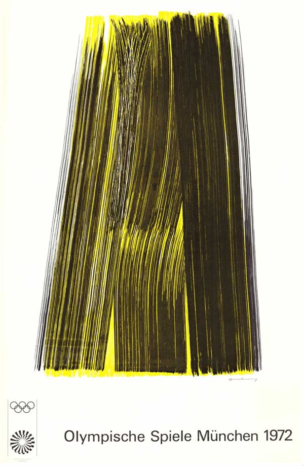 Original 1972 Munich Olympics abstract poster by Hans Hartung (linen-backed,