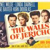 Original 1948 half-sheet movie poster titled “The Walls of Jericho” showing Cornel Wilde and Linda Darnell in an intense battle scene; 22" x 28", archivally linen-backed, very good condition with minor touchups in the lower right corner.