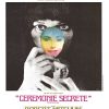 1968 Cérémonie Secrète (Secret Ceremony) French grande poster featuring a grainy black-and-white face partially covered by a vivid multicolor overlay.