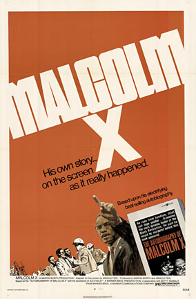 Original U.S. one-sheet movie poster for MALCOLM X (1992), linen backed, NSS: 732/220; James Earl Jones biographical narration and Ossie Davis eulogy; 27" x 41".