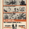Untrimmed 30 x 40 printer’s proof movie poster combining You Only Live Twice and Thunderball with stacked black-and-white montage panels and double-title typography.
