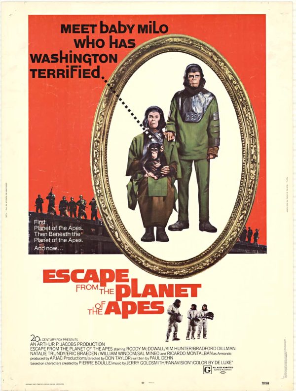 ESCAPE FROM THE PLANET OF THE APES Original Printer's Proof One Sheet Rolled