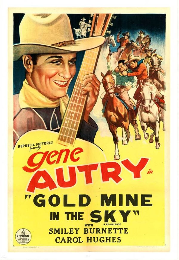 Gold Mine in the Sky (1938) — Original Lithograph Vintage Movie Poster — Linen-Backed, Republic Pictures