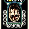US 1 sheet vintage movie poster for TOMMY (1975) featuring The Who with a dramatic mirrored central face graphic, tagline text, and cast portraits around the border.
