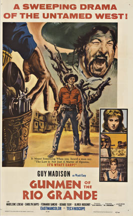 “Gunmen of Rio Grande (Desafio en Rio Bravo) 1965 original 1 sheet vintage Western poster with Guy Madison as Wyatt Earp”