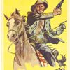 1958 U.S. movie poster insert for Quantrill’s Raiders with CinemaScope styling, action-packed Western imagery featuring Steve Cochran as Westcott and Leo Gordon as Quantrill, in 14 × 36 in. theater-issued format with original fold marks, unbacked in B condition.
