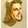 940s Greta Garbo portrait poster by Kurt Glombig, European format, featuring a softly painted upward-looking profile against a neutral background.