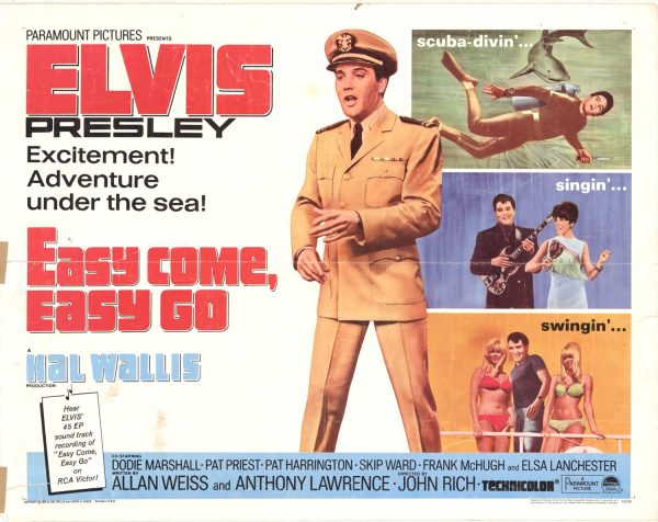EASY COME, EASY GO (1967) Half Sheet Elvis Presley