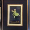 Chaussures Bally vintage poster by Jean D'Ylen showing woman in red slippers ascending night steps, original 1920s French lithograph with custom frame and museum glass