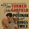 The Postman Always Rings Twice (1946) vintage movie insert poster (14" x 22") featuring John Garfield and Lana Turner, original studio-issued insert, acid-free paper backed and ready to frame