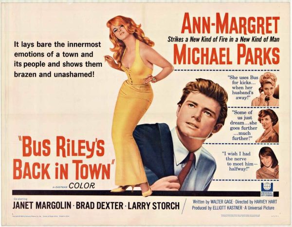 Bus Riley's Back in Town 1965 original half-sheet poster, 22x28.5 offset-lithograph, Ann-Margret Michael Parks, William Inge Harvey Hart, vintage theater lobby poster, original cinema