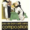 Composition des Moines | René Vincent | Art Deco poster | stone-lithograph | French coffee advertising | 1920s commercial design | Art Deco typography | vintage French coffee branding | coffee packaging design | commercial lithography | French advertising heritage | museum-quality poster art