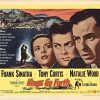 Half sheet vintage theater poster for “KINGS GO FORTH” showing three featured stars—Frank Sinatra, Tony Curtis, and Natalie Wood—along the bottom with the title text “KINGS GO FORTH” above them and director/writer credits on the left and right.