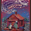 Phil Lesh & Bob Weir Terrapin Station concert poster, 18 x 24 original lithograph vintage, featuring two terrapin turtles at Terrapin Station by train tracks in Mike DuBois psychedelic cosmic and mandala style.