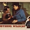 Original Cheyenne Wildcat vintage lobby card, 1944 lithograph, 14 x 11 inches, edge damage, starring Bill Elliott, Robert Blake, Alice Fleming, Peggy Stewart, Red Ryder Western adventure