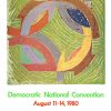 rank stella, democratic national convention, 1980 poster, political poster, linen-backed, metallic inks, jimmy carter, madison square garden, petersburg press