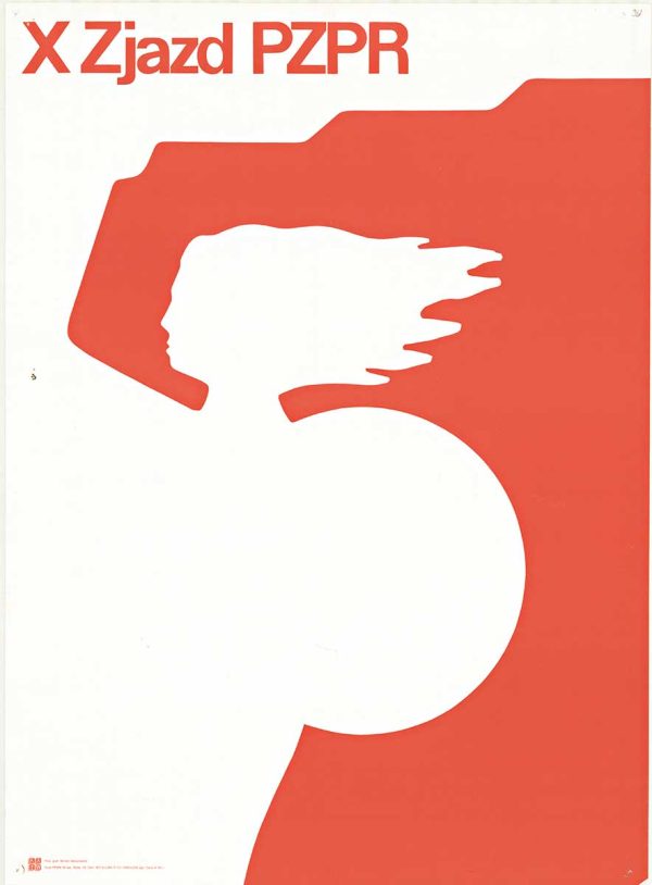 X Zjazd PZPR (X Congress of the Polish United Workers Party) original Polish political poster, Anonymous Artists, lithograph, 1986, Museum linen backed, Grade A condition, pin hold in all 4 corners, blemish on left hand side,