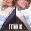 Original 1997 Titanic (U.S. one-sheet) movie poster in a dual-sided design, showing the Titanic ship artwork with Leonardo DiCaprio and Kate Winslet names, and James Cameron directing/writing credits.
