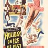 Original 1957 Holiday on Ice vintage performance poster, 12 Great Edition, offset-lithograph, linen-backed, entertainment poster