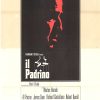 972 Il Padrino (The Godfather) Italian 2-foglio poster featuring a dark vertical design with a red-shadowed face and the iconic puppet-hand logo below.