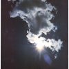 "Original circa 1980 IBM Santa Teresa Laboratory poster by Ken White featuring dramatic clouds parting to reveal sunburst with quote 'First ponder, then dare. Helmuth von Moltke,' lithograph, linen-backed."