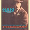 1966 Rick Griffin “Halo Freedom” benefit poster featuring a distressed vintage-photograph style look with Grateful Dead, Jefferson Airplane, Big Brother & the Holding Company, Quicksilver Messenger Service, and the Charlatans, for Winterland in San Francisco.