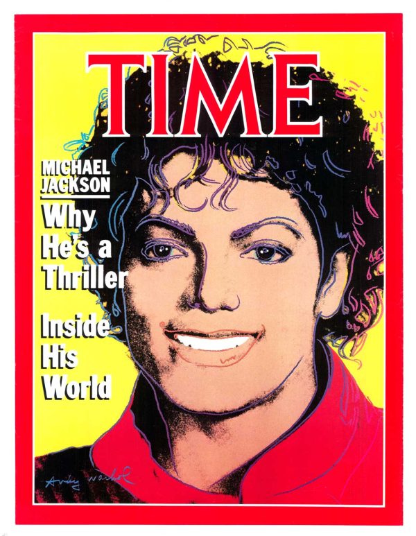 Andy Warhol TIME poster featuring Michael Jackson “Why He’s A Thriller” (original offset lithograph, linen backed)