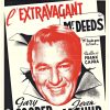 Vintage Belgium movie poster for “MR. DEEDS GOES TO TOWN” with Gary Cooper and Jean Arthur portraits, French headline “L'extravagant Mr. Deeds”, and “Linen backed” presentation style; credits include Frank Capra