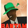 Original 1950s Bantam Pocket Hat vintage poster by Gino Boccasile, Italian lithograph showing dashing man in green fedora with minimalist pocket-fold design, linen-backed, professional conservation