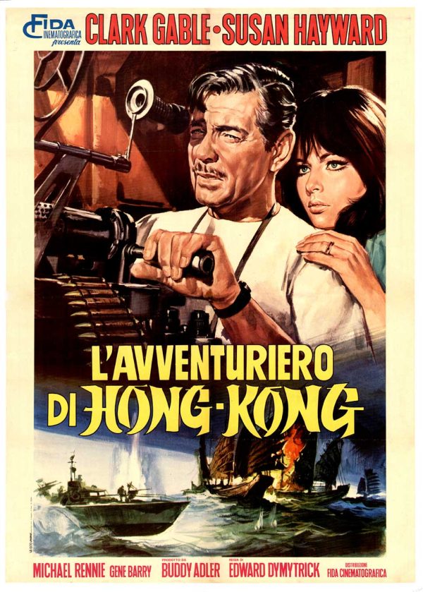 Original 1970 Clark Gable Soldier of Fortune Italian 2-fogli vintage poster, Hong Kong adventure art Very Fine
