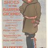 Original vintage Harper's magazine advertising poster by Edward Penfield, 1896, depicting a figure equipped with snow shoes and heavy winter coat against a textured cream background; linen-backed lithograph promoting Caspar Whitney's Arctic exploration article in orange and earth-tone typography.