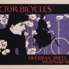 Iconic Art Nouveau bicycle poster by American pioneer Will Bradley for Victor Bicycles/Overman Wheel Co., published as Plate 152 in Les Maîtres de l'Affiche portfolio series by Imprimerie Chaix, Paris, 1899. Features elegant profile silhouette with flowing white blossoms and innovative two-wheel bicycle frame. Museum-quality condition with visible Imprimerie Chaix authentication seal. Celebrated American poster art from the Belle Époque cycling revolution.