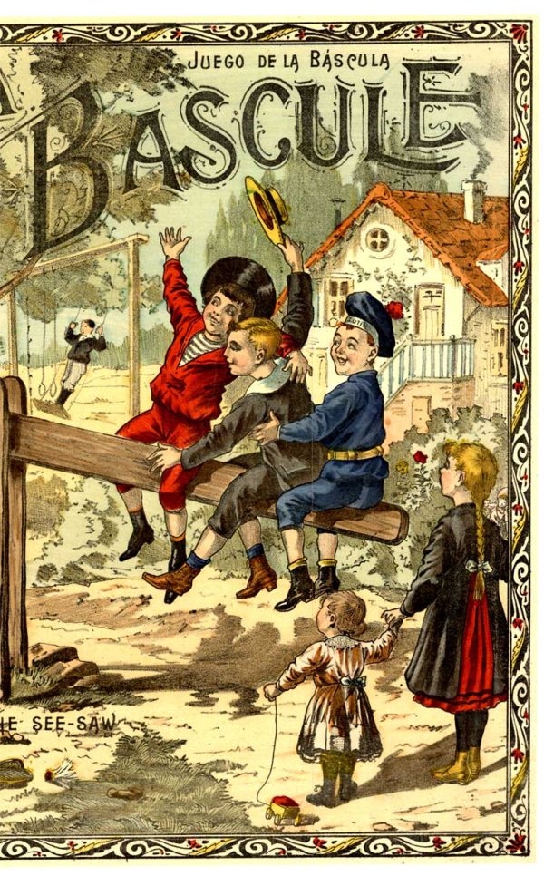 Original Jeu de la Bascule, 1900, linen backed, right side panel