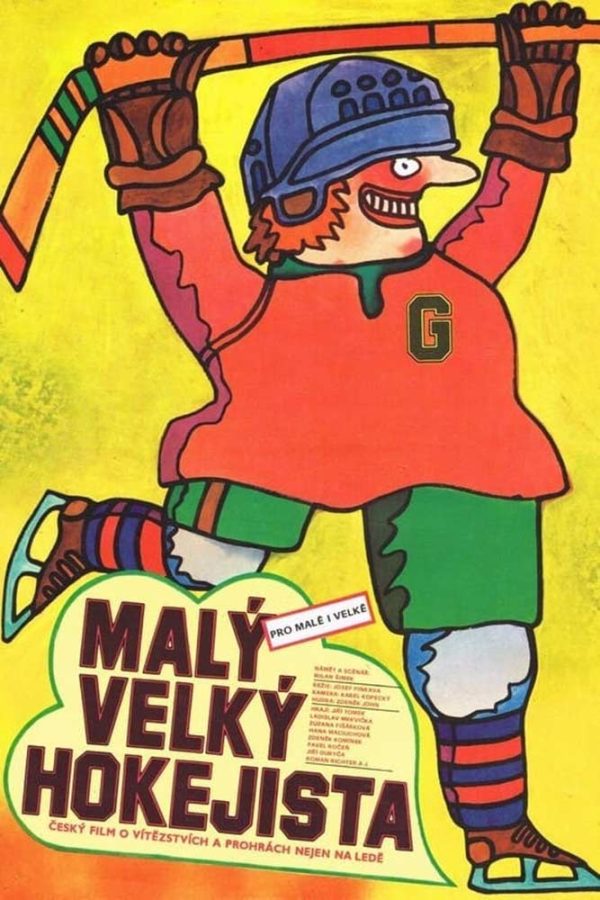 Maly Velky Hokejista (Little Big Hockey Player) by Karel Vaca — original Czech hockey poster (1990)