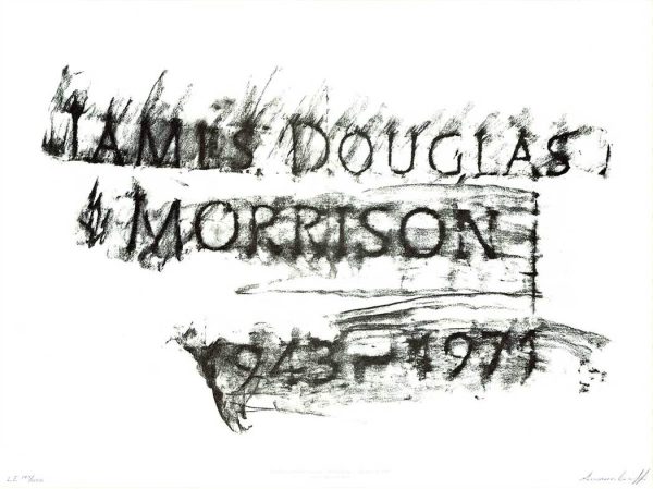 James Douglas Morrison tomb stone rubbing signed and limited edition