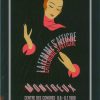 Original 1990 exhibition poster for "Women in Posters" by Eric Kellenberger, linen-backed lithograph, 11.75" x 16", featuring stylized female figure with red accents
