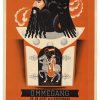 1948 Belgian poster showing a stylized black-bearded giant above a detailed procession scene on an orange background with “Ommegang La Gloire d’Anvers” text.