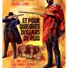 Jean Mascii's iconic "Et Pour Quelques Dollars de Plus" French theatrical poster (46x61.75") featuring two gunfighters in desert confrontation; Grade A linen-backed vintage original with restored theatrical fold marks.