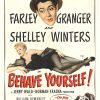 Original Behave Yourself 1951 US one sheet movie poster Vargas pin up Shelley Winters reclining illustration