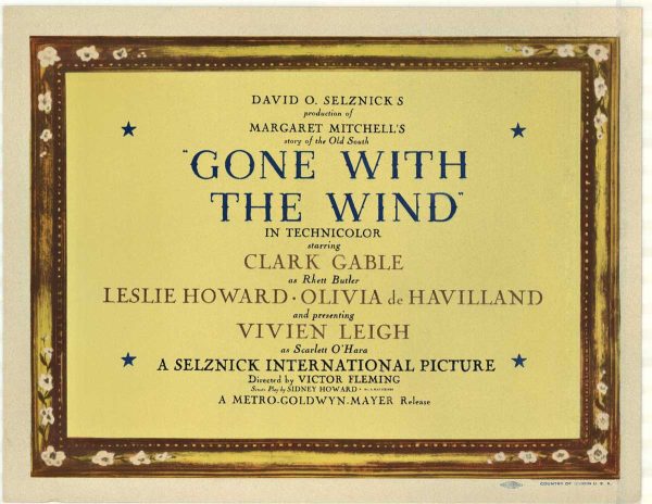 Original Gone with the Wind poster 1939 US lobby card lithograph