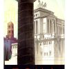 Vintage 1930 Roma travel poster by Virgilio Retrosi showcasing Rome's iconic monuments with dramatic architectural lithography