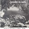 Black and white poster showing an elevated coastal view of Monte Carlo framed by trees with the words “paradise on earth!” at the top.