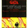 1925 Frestelsernas Gata (Street of Temptations) Swedish lithographic film poster by Gunnar Håkansson, featuring towering stylized legs above two small silhouetted men in a bold Art Deco composition.